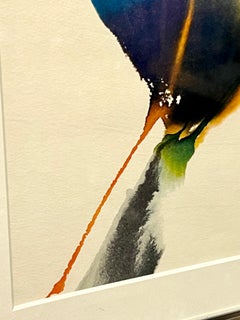 Aquarelle abstraite sans titre intitulée « Veil Before » de Paul Jenkins