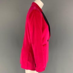 PAUL & JOE Size 6 Pink Black Cotton Velvet Peak Lapel Jacket