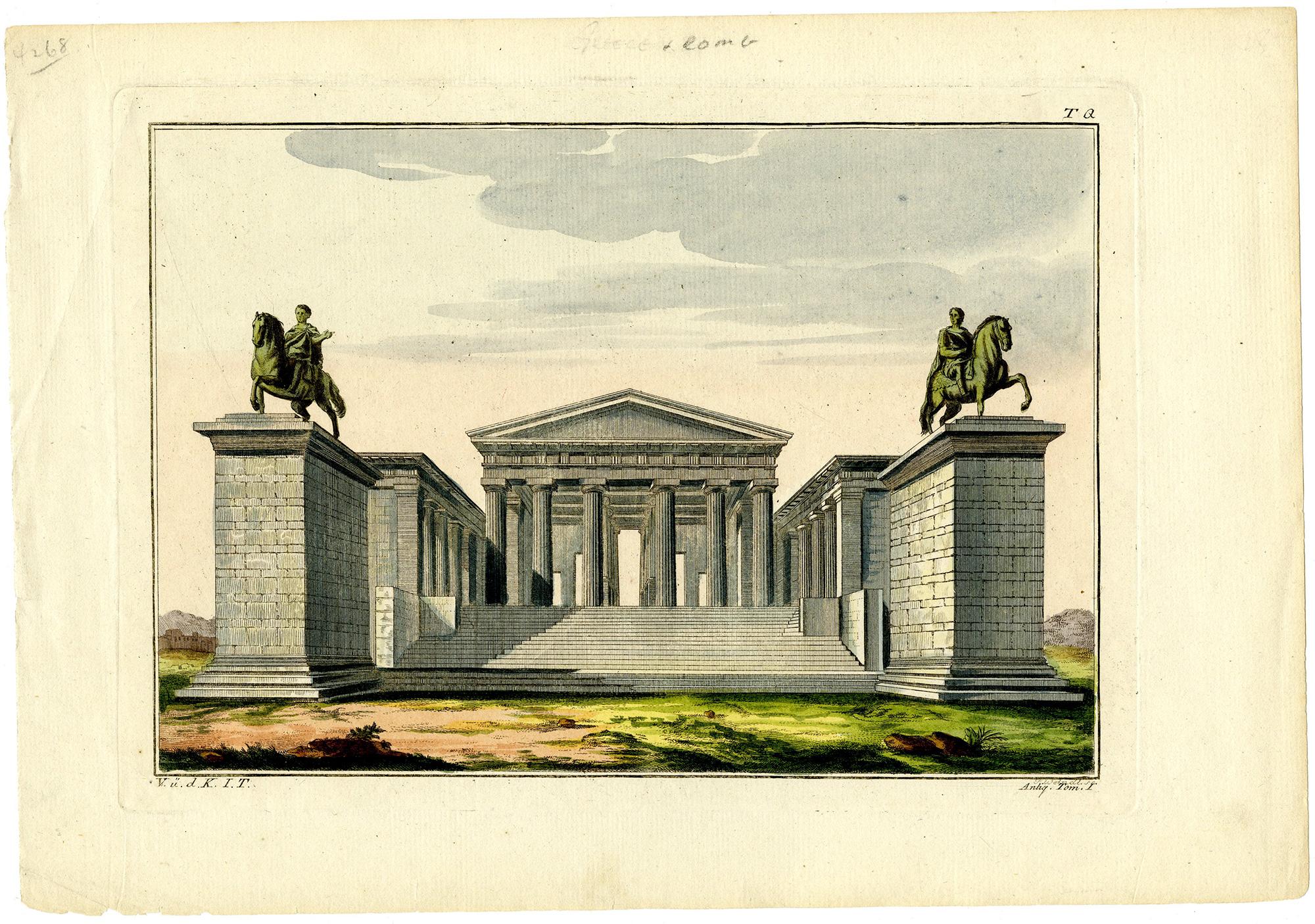 Reconstruction of the citadel, or acropolis, of Athens - Print by Paul Johann Weindl