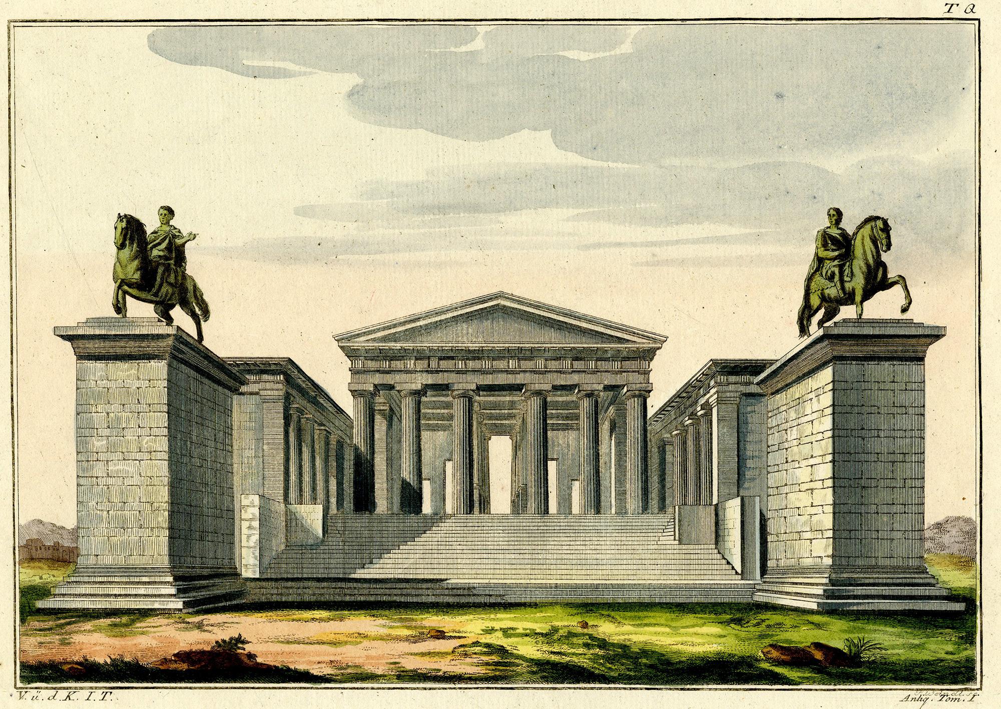 Paul Johann Weindl Figurative Print - Reconstruction of the citadel, or acropolis, of Athens