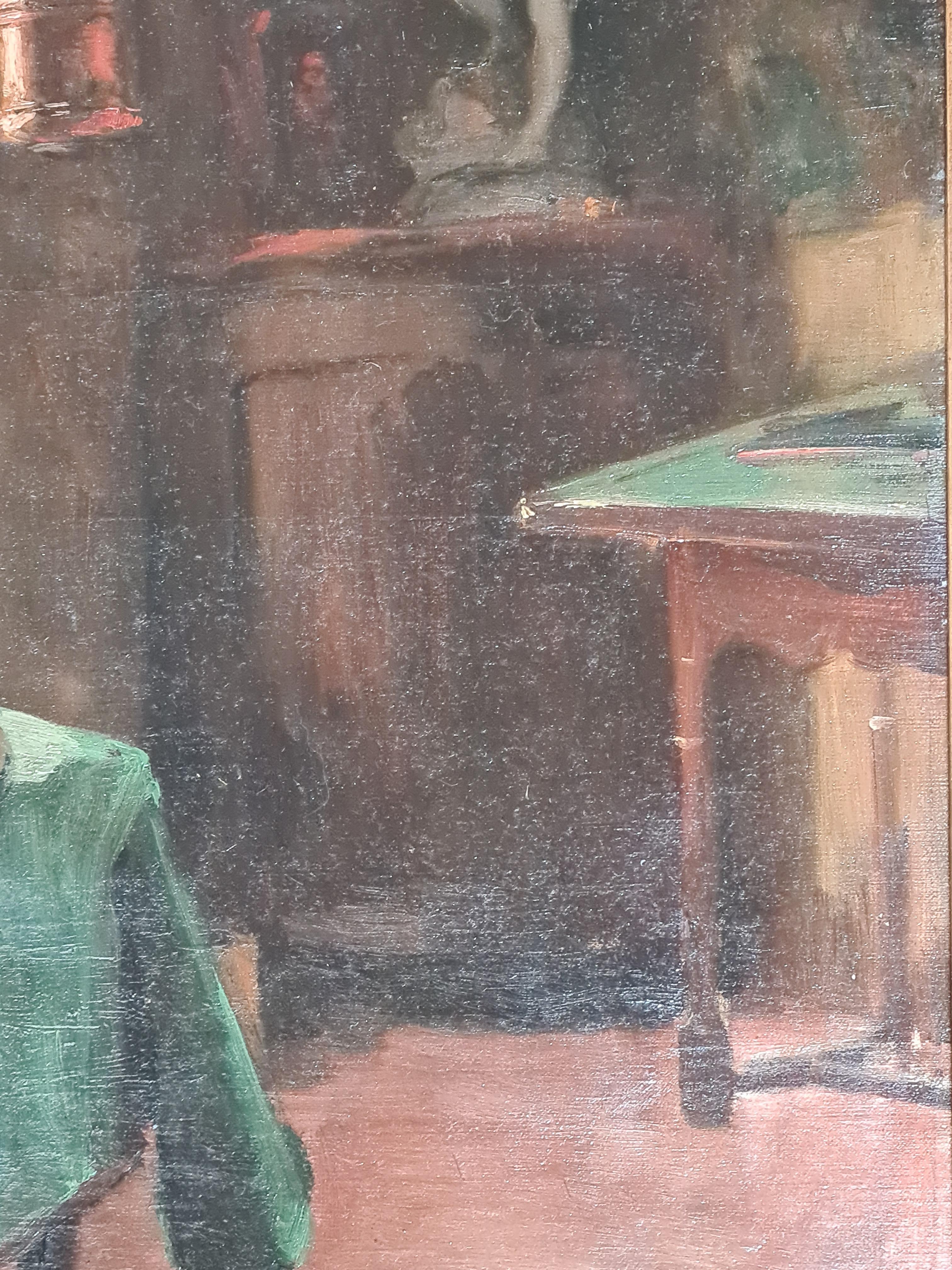 Vista interna, Atelier dell'artista, Fine del XIX secolo, Olio su tela in vendita 2