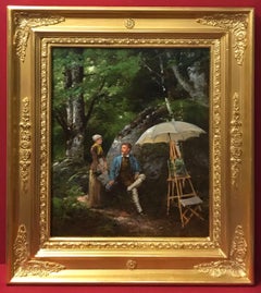 Antique Paul Joseph LEYENDECKER (1842-nc)  Genre scene in the Garden