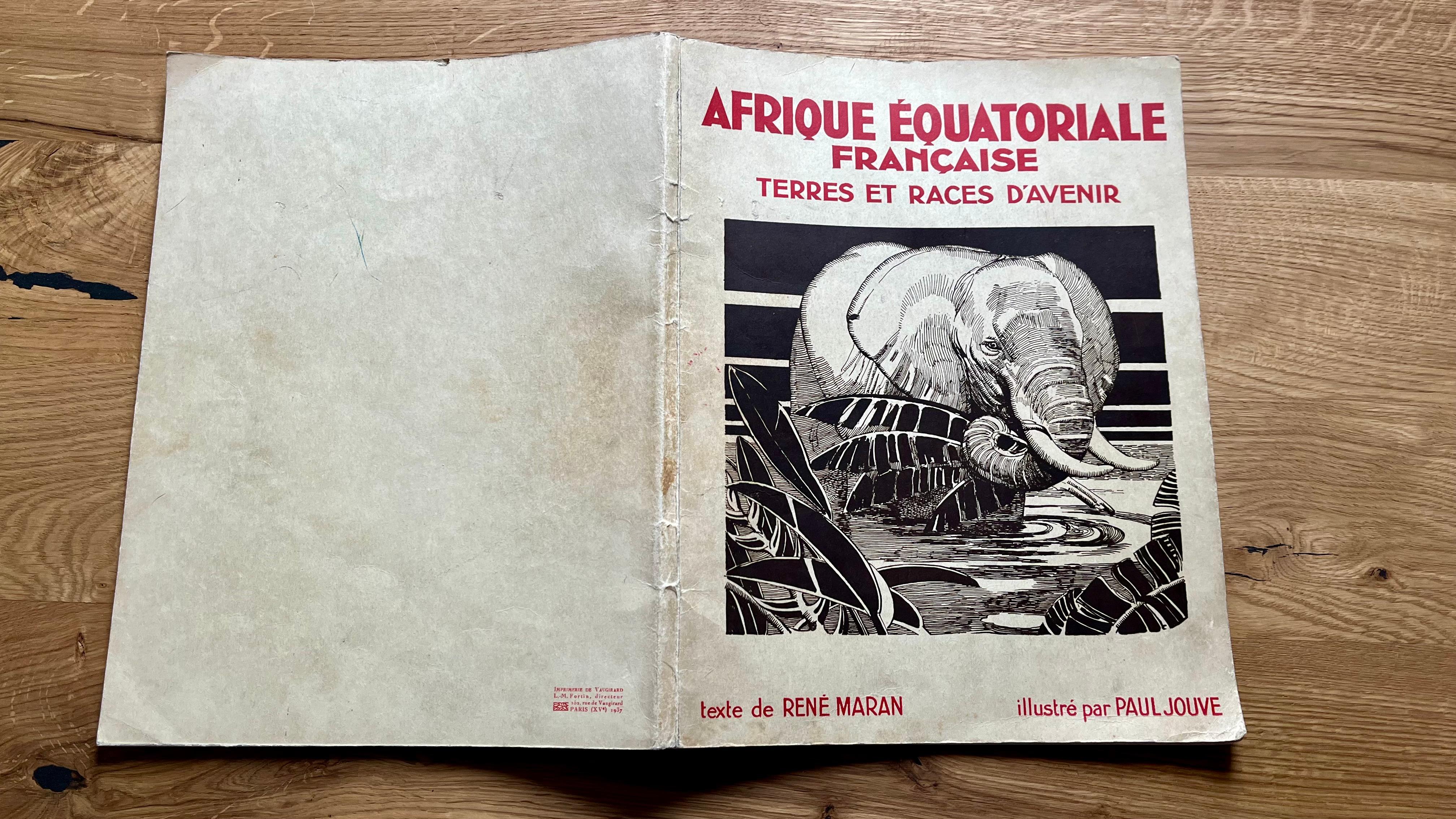 Art Deco Paul Jouve Book Paperback AFRIQUE ÉQUATORIALE FRANÇAISE Terres et races d'avenir For Sale