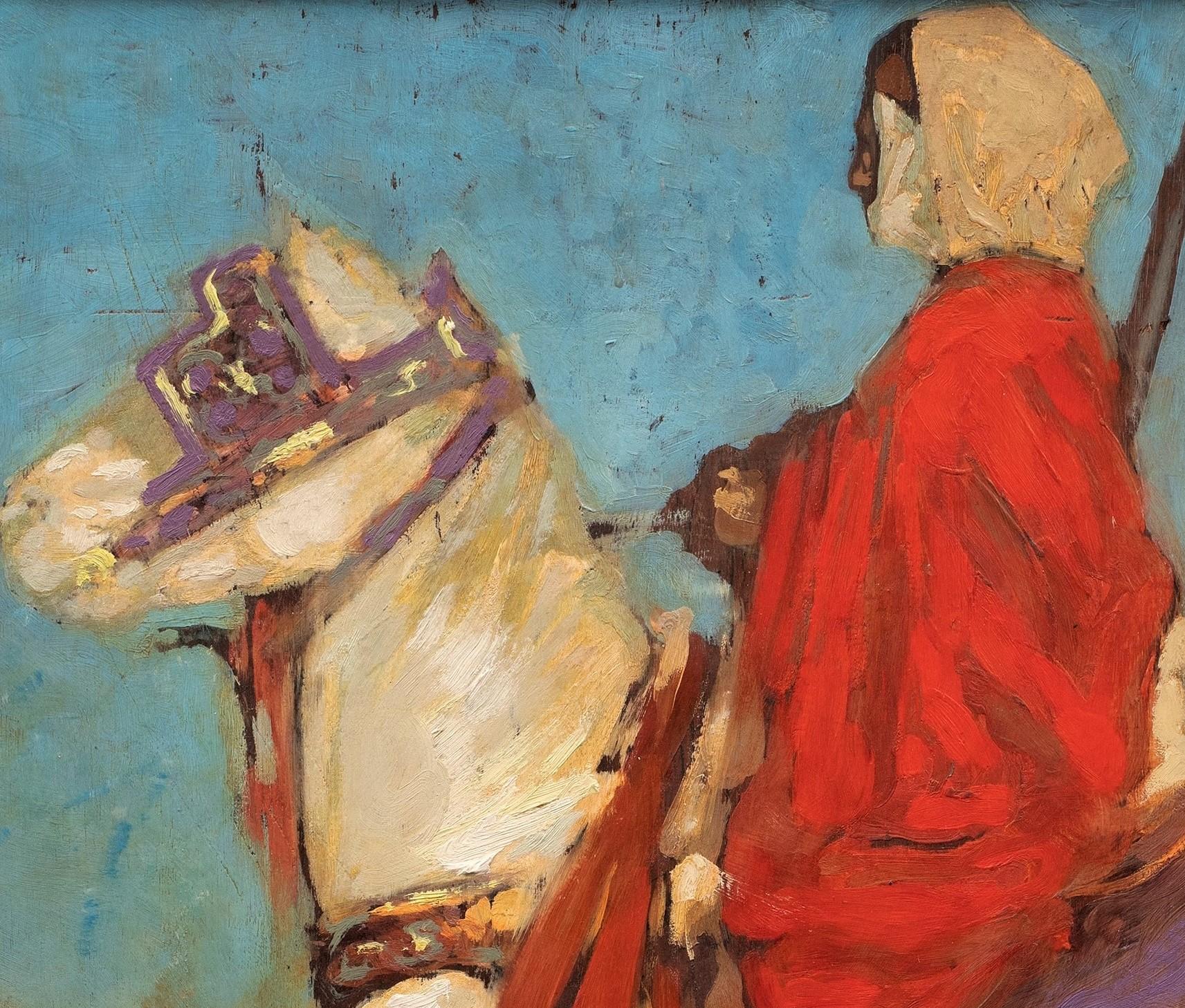 Orientalisches Gemälde, Tuareg-Pferd im Wüsten, 1908, von Paul Jouve im Angebot 1