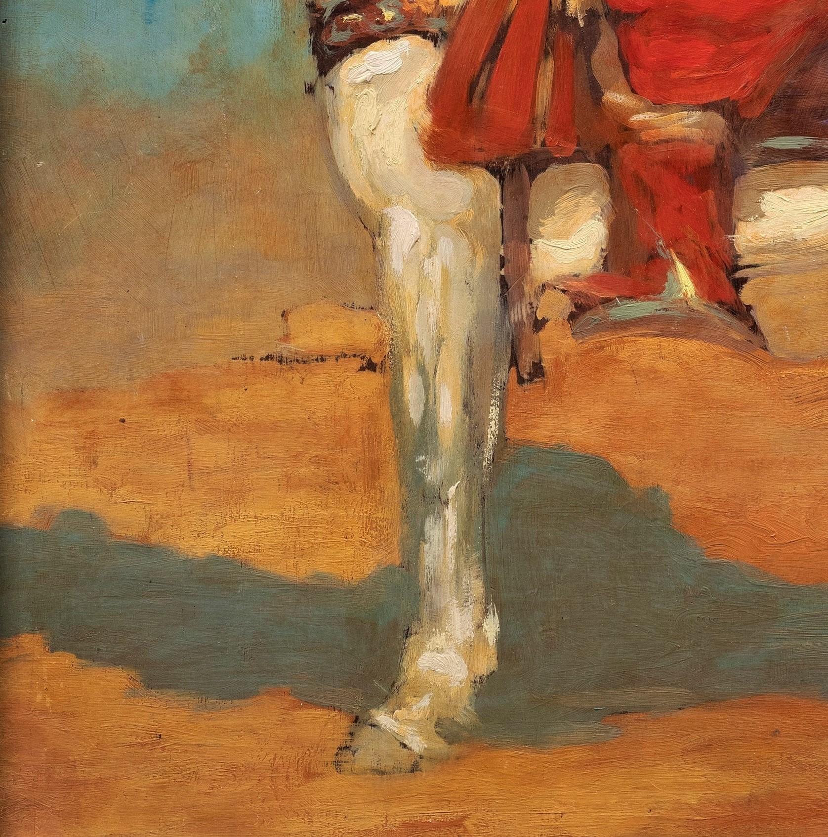 Orientalisches Gemälde, Tuareg-Pferd im Wüsten, 1908, von Paul Jouve im Angebot 5