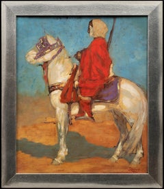 Orientalist Painting: Tuareg Rider in the Desert, 1908 Paul Jouve (1878-1973)