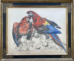 Paul JOUVE (1878 - 1973), "Two Parrots"