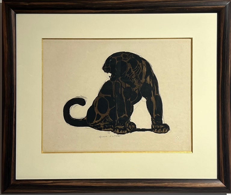 Lithographie Originale Paul Jouve (1878-1973) - Épreuve Avant La Lettre - Animaux Signée