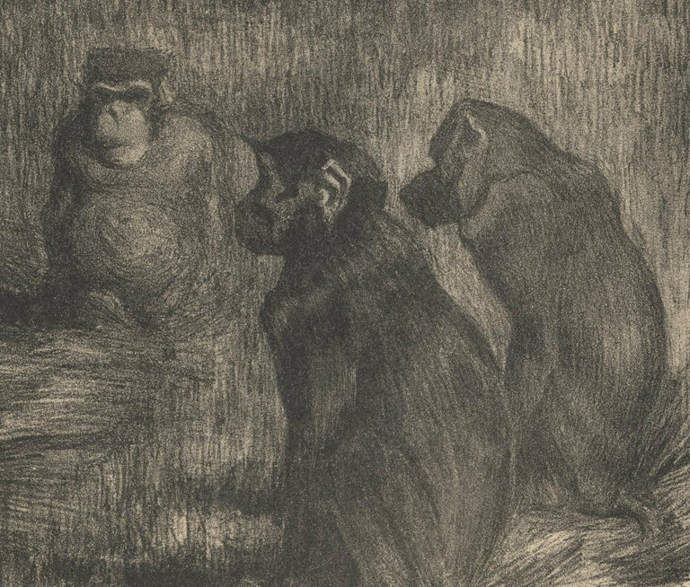 Le Judgement de Paris ouf famille singe - Art Nouveau Print by Pierre-Paul Jouve