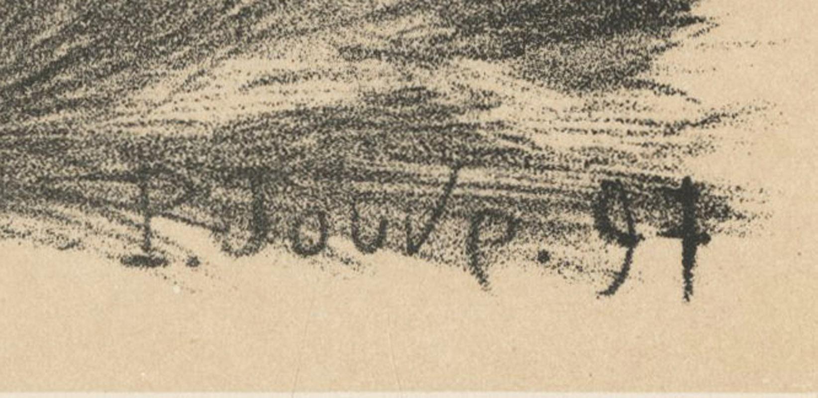 Le Judgement de Paris ouf famille singe - Gray Animal Print by Pierre-Paul Jouve