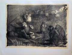 Monkey Business : The Judgment of Paris - Original lithograph, 1897