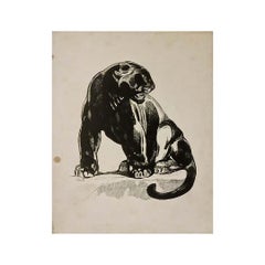 Paul Jouve's 1947 La Panthère Noire is a striking original lithograph