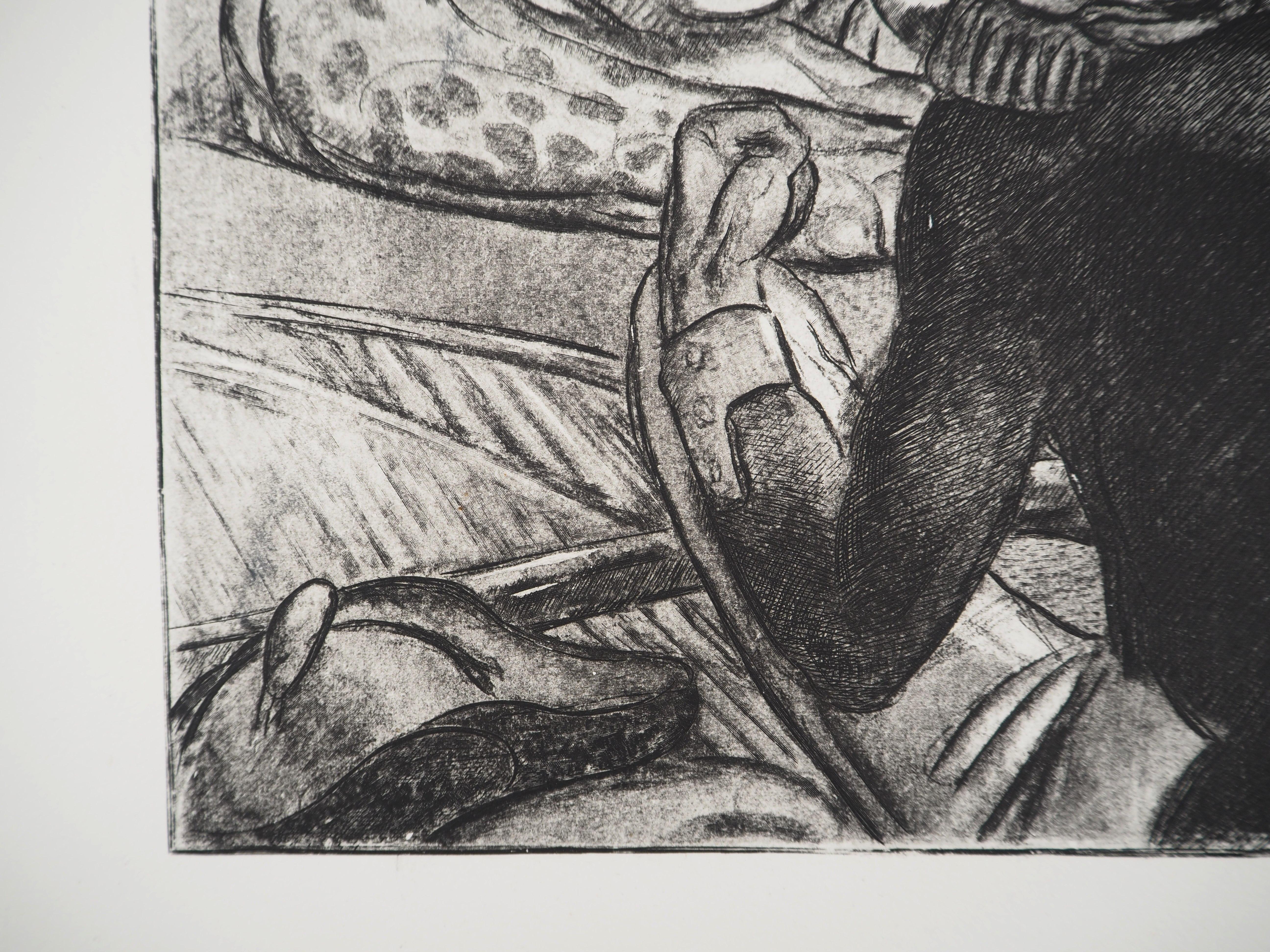 Soldat Seeing the Panther - Original etching For Sale 1