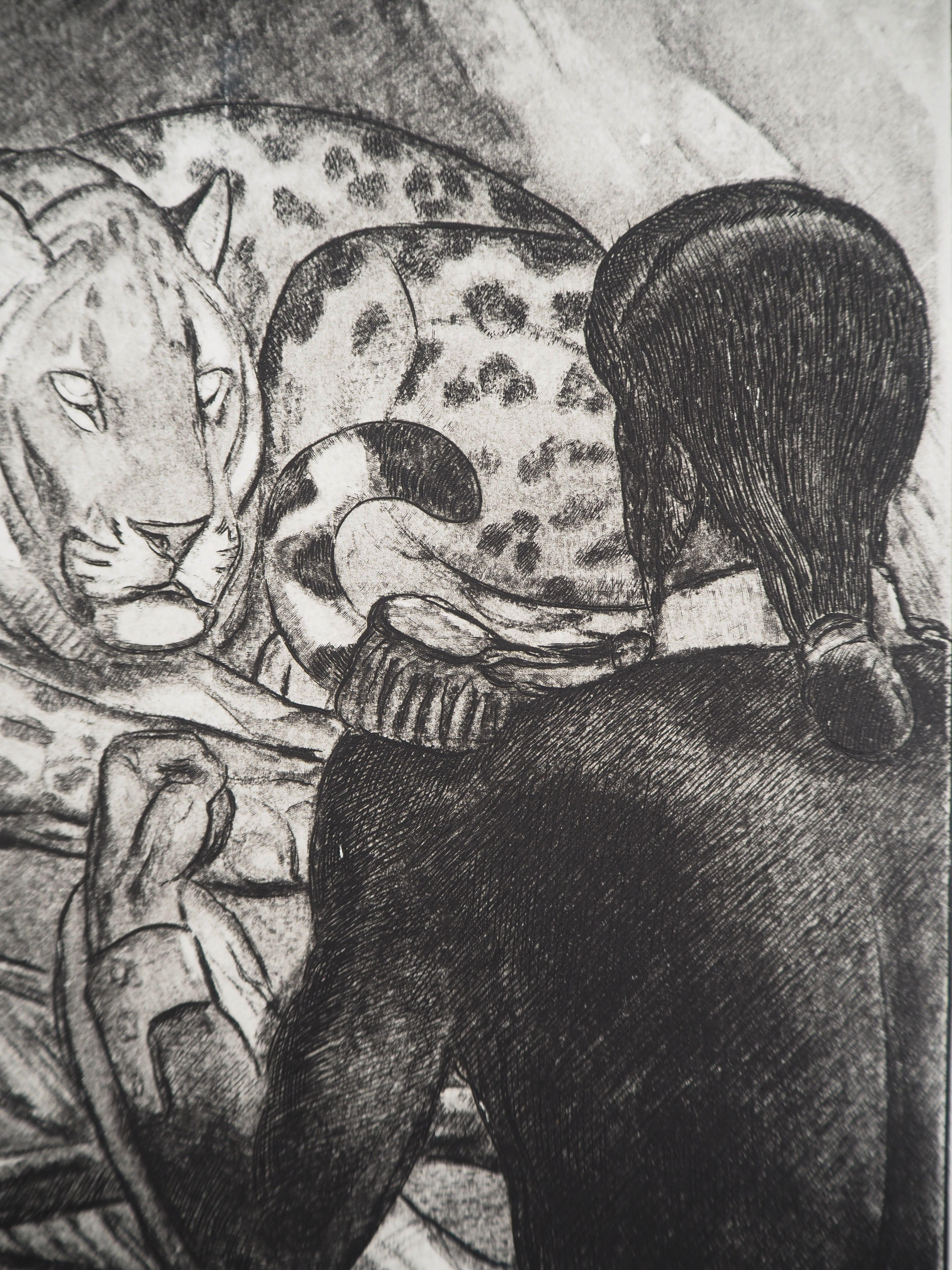 Soldat Seeing the Panther - Original etching For Sale 2
