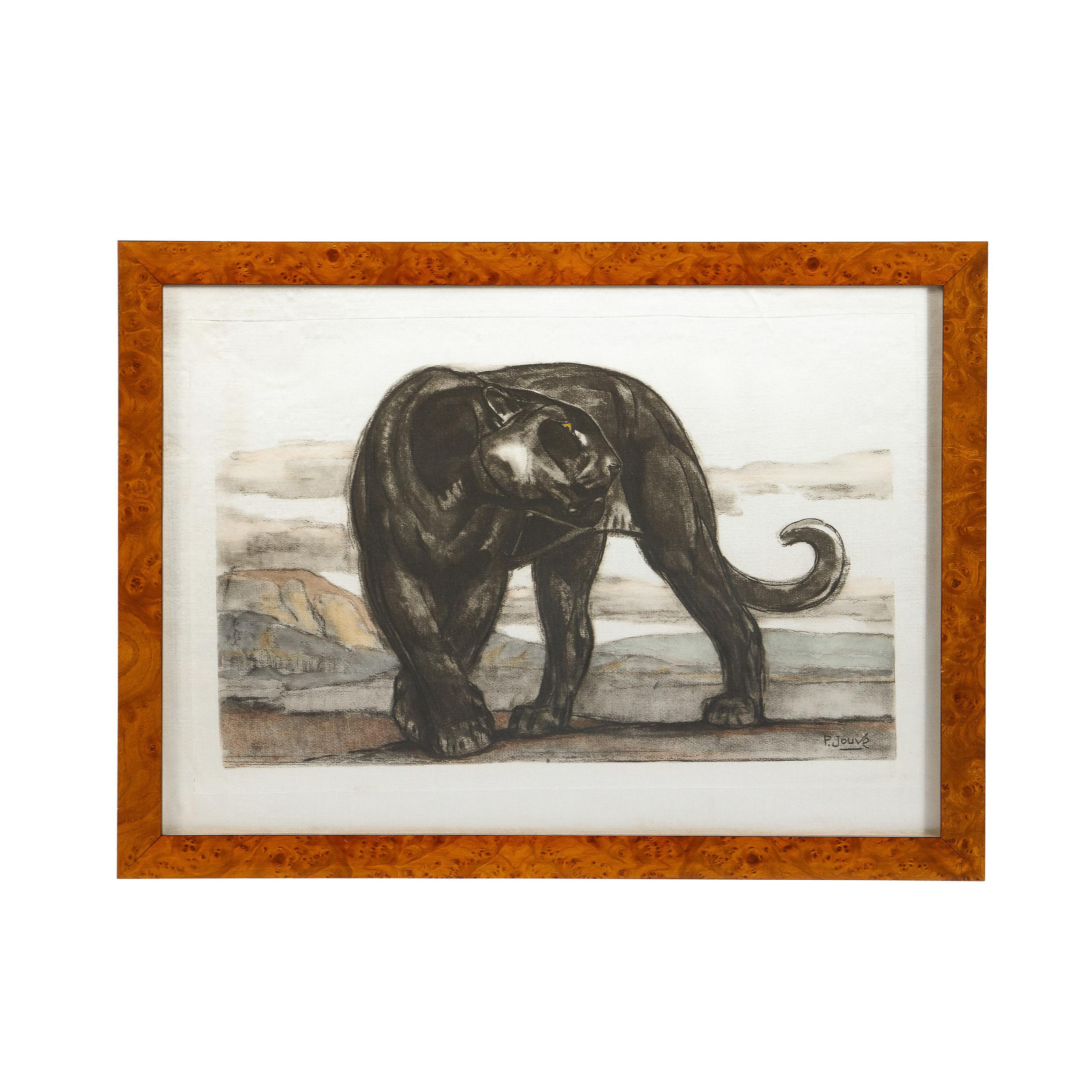 Pierre-Paul Jouve Animal Print - Standing Panther