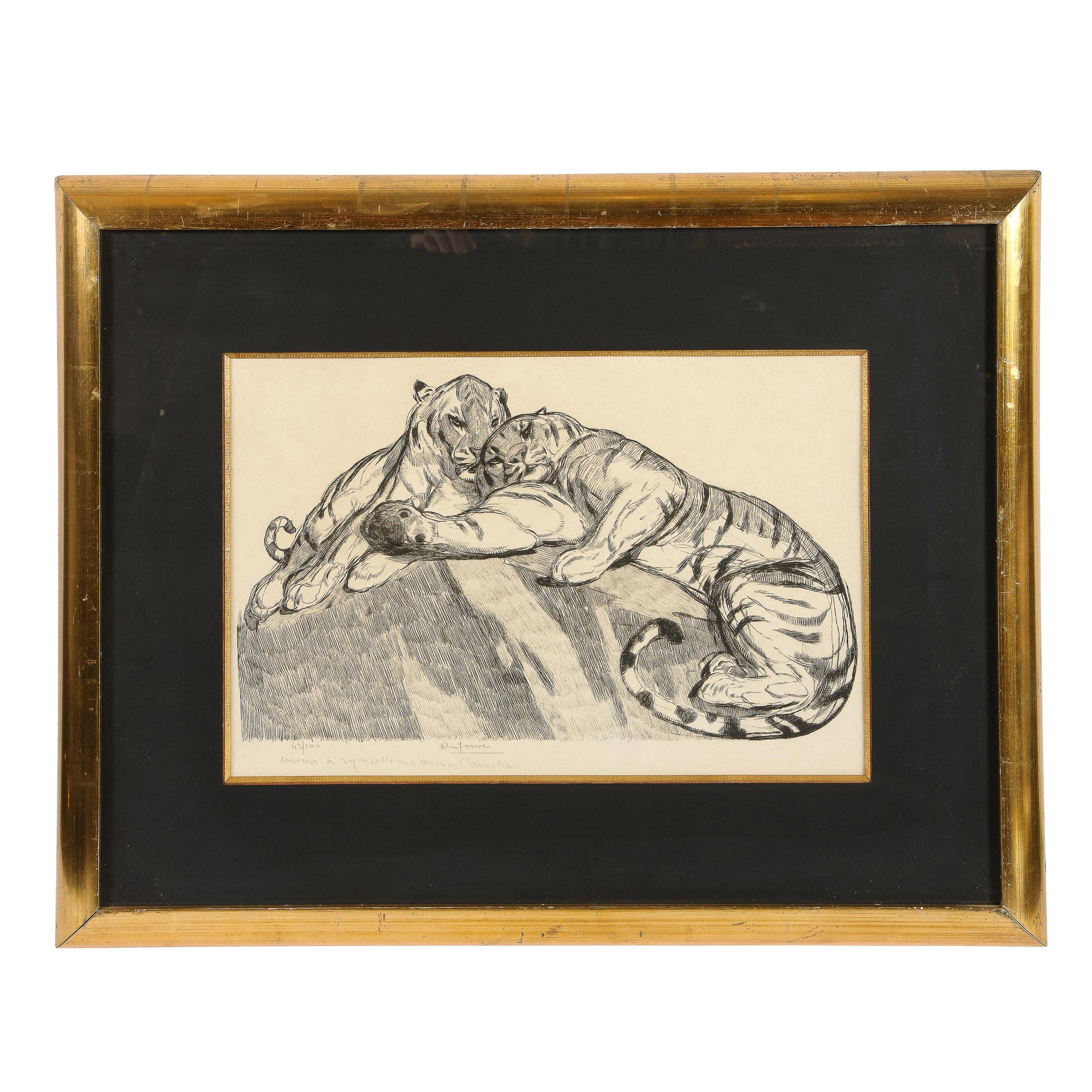 Animal Print Pierre-Paul Jouve - Tigers au repos