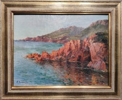 Formazioni rocciose calanche della Corsica, olio su tela di Paul Justin Marcel Balmigè