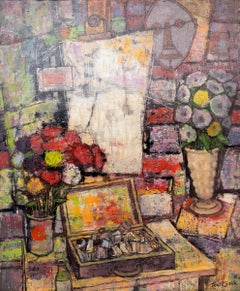 Paul K. Smith Artist’s Studio Oil Painting, Mid-Century American Modernist