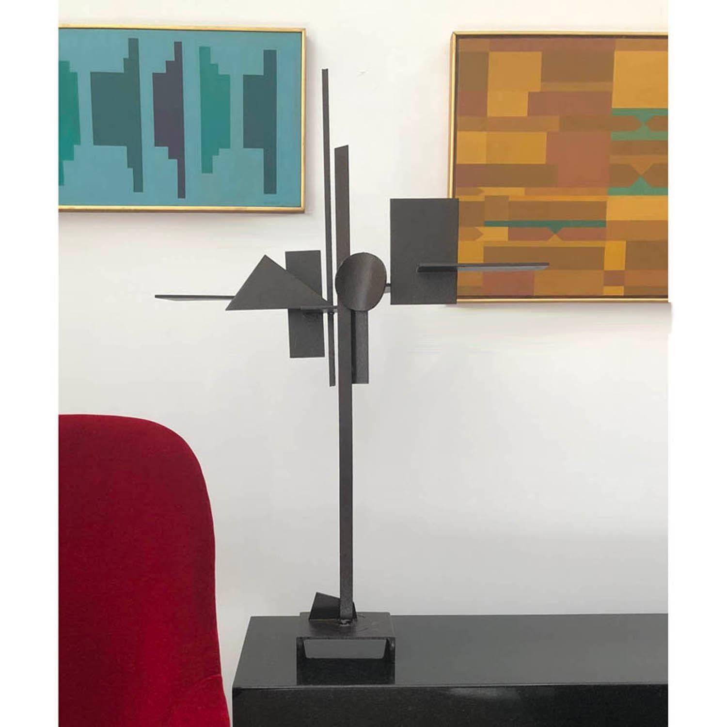 Welded steel sculpture by California artist Paul Kasper, American (1922- 9011)), circa 1970, this Fine Art sculpture makes a bold modern statement. Acquired directly from the artist's estate.

Complementary delivery in the Los Angeles / Beverly