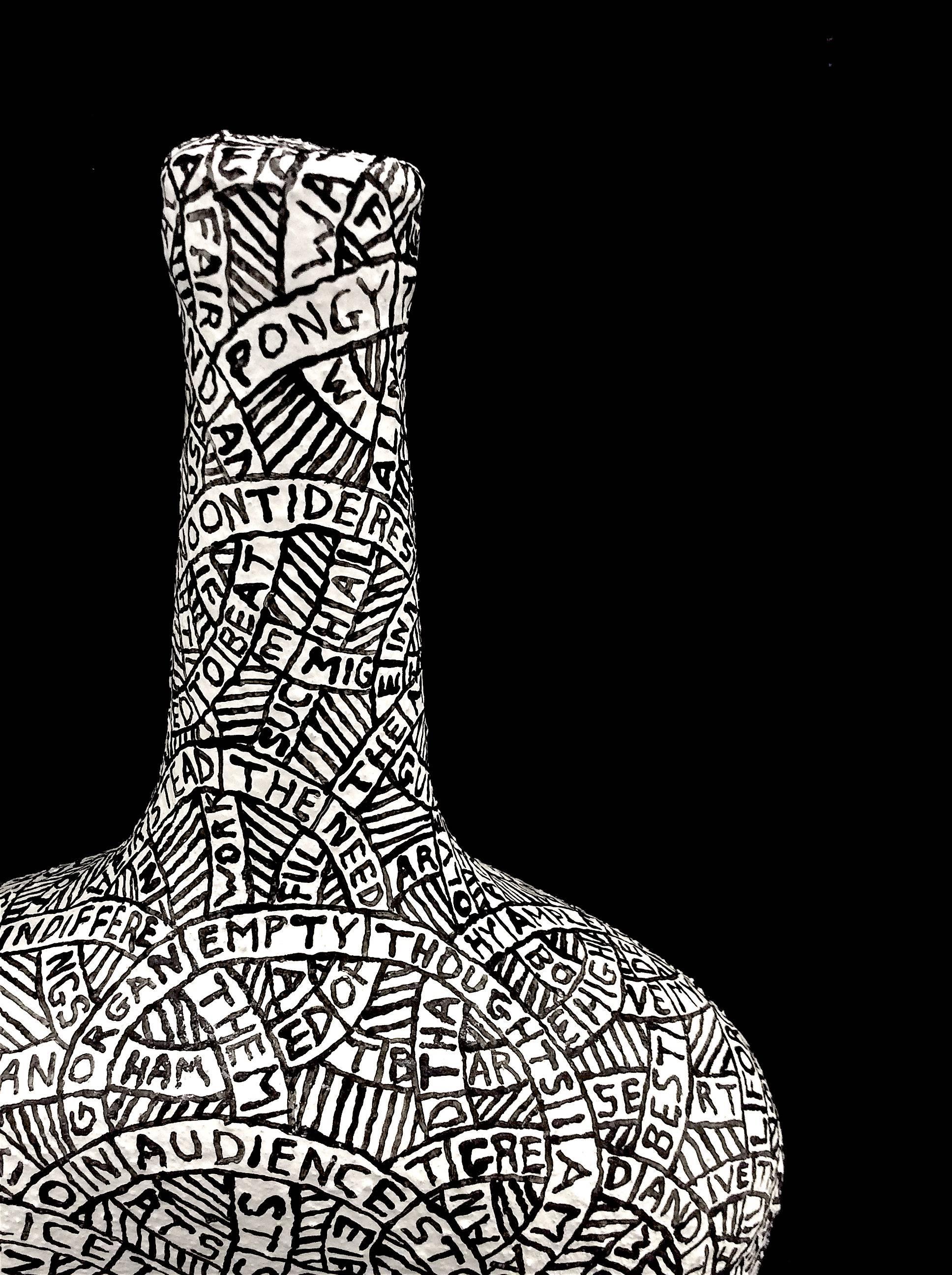 Prelude No. 21 (Black and White Plaster and Found Object Sculpture) 1