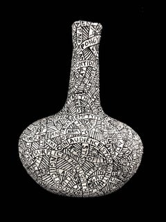 Prelude No. 21 (Black and White Plaster and Found Object Sculpture)