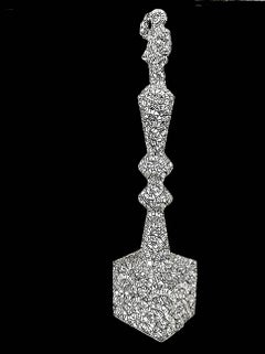 Prelude No. 270 (Black and White Plaster and Found Object Sculpture)
