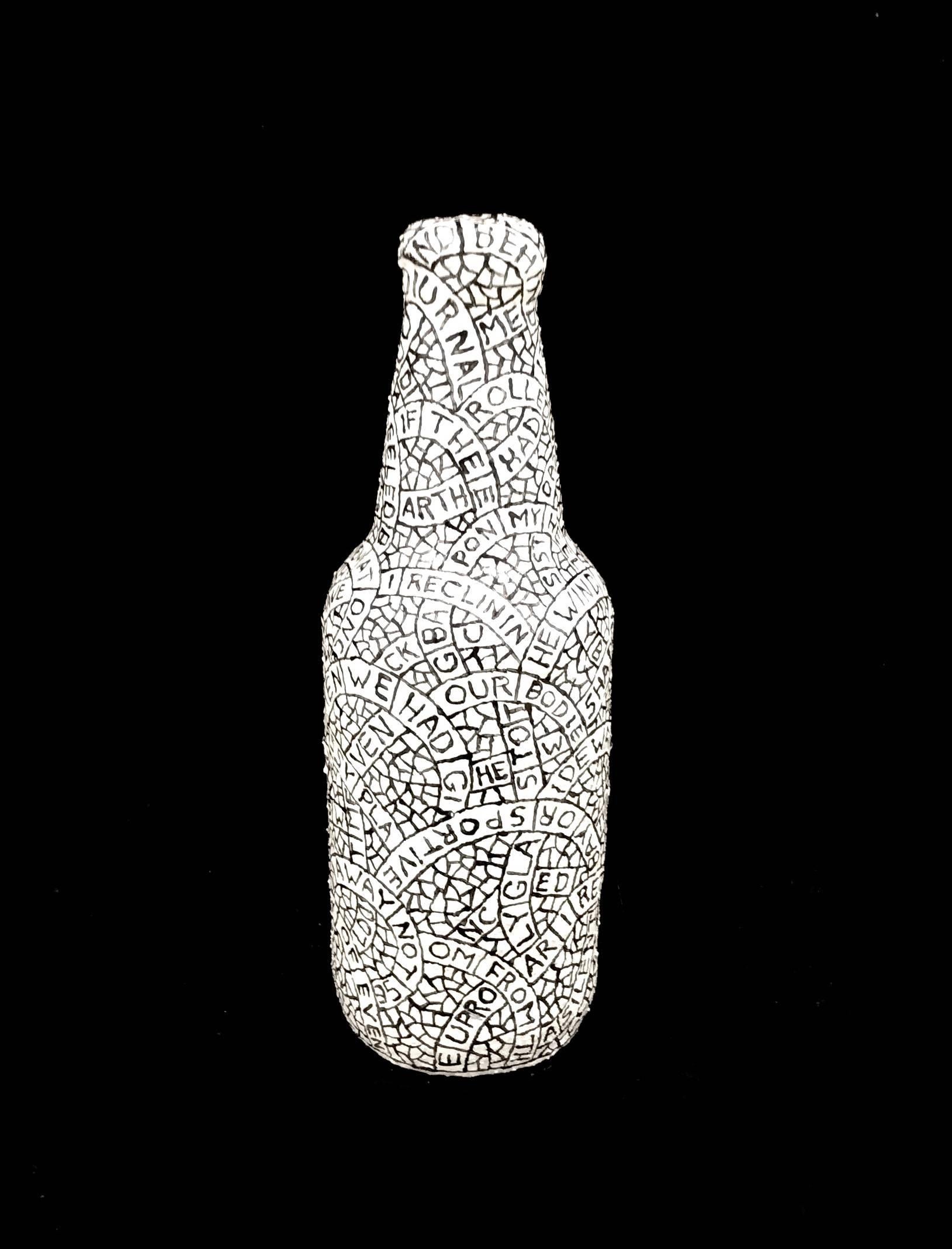 Prelude No. 3 (Black and White Plaster and Found Object Sculpture)
