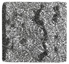 Prelude No. 89 (Black and White Plaster and Found Object Relief Sculpture)