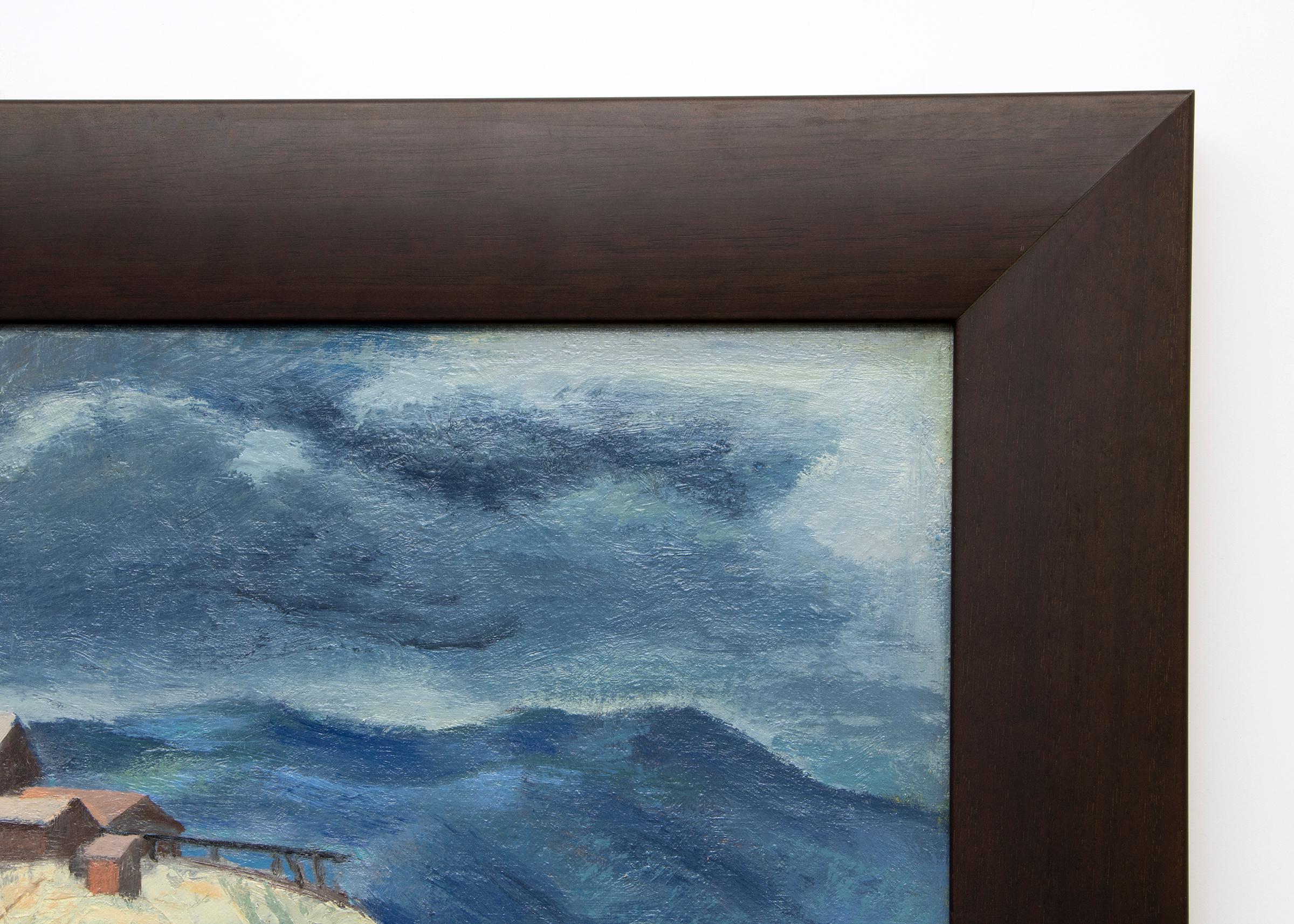 Mine du Colorado, peinture à l'huile de paysage de montagne moderne du WPA des années 1940, 45,72 x 60,96 cm en vente 1