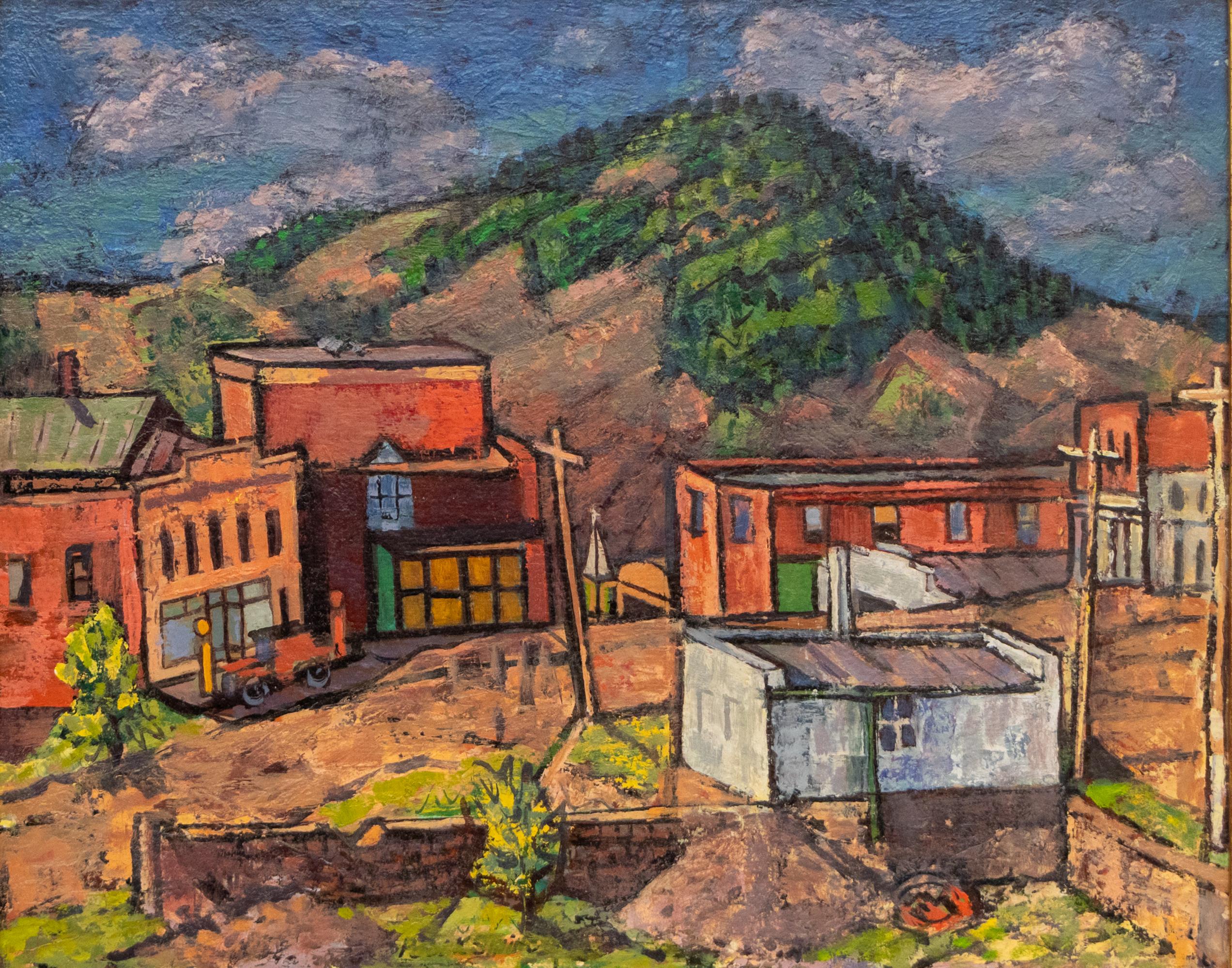 Bergbaustadt in Colorado, früh am Sonntagnachmittagstag – modernistische Berglandschaft