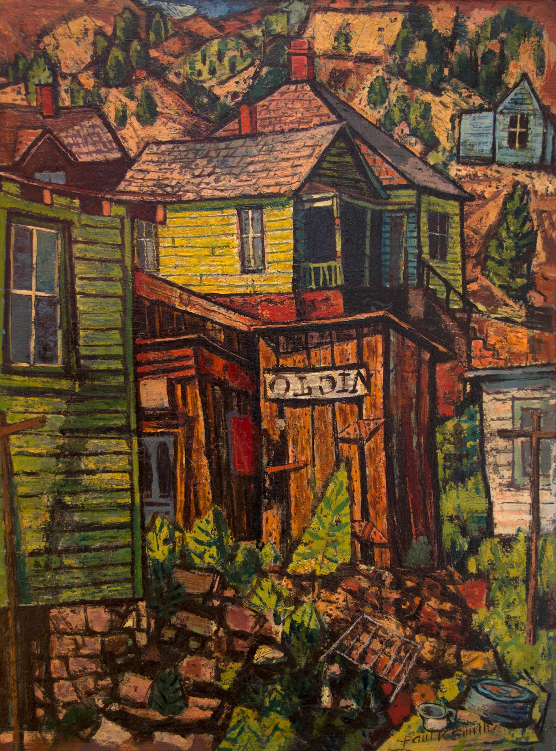 Untitled (Colorado Mountain Town) - American Modern Painting by Paul Kauvar Smith