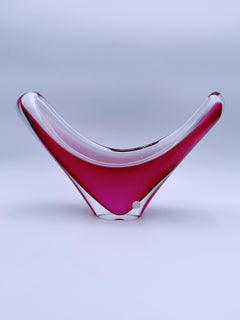 Paul Kedelv (1917-90) Jarrón de vidrio artístico sueco "Coquille" de Flygsfors Glass, c.1958