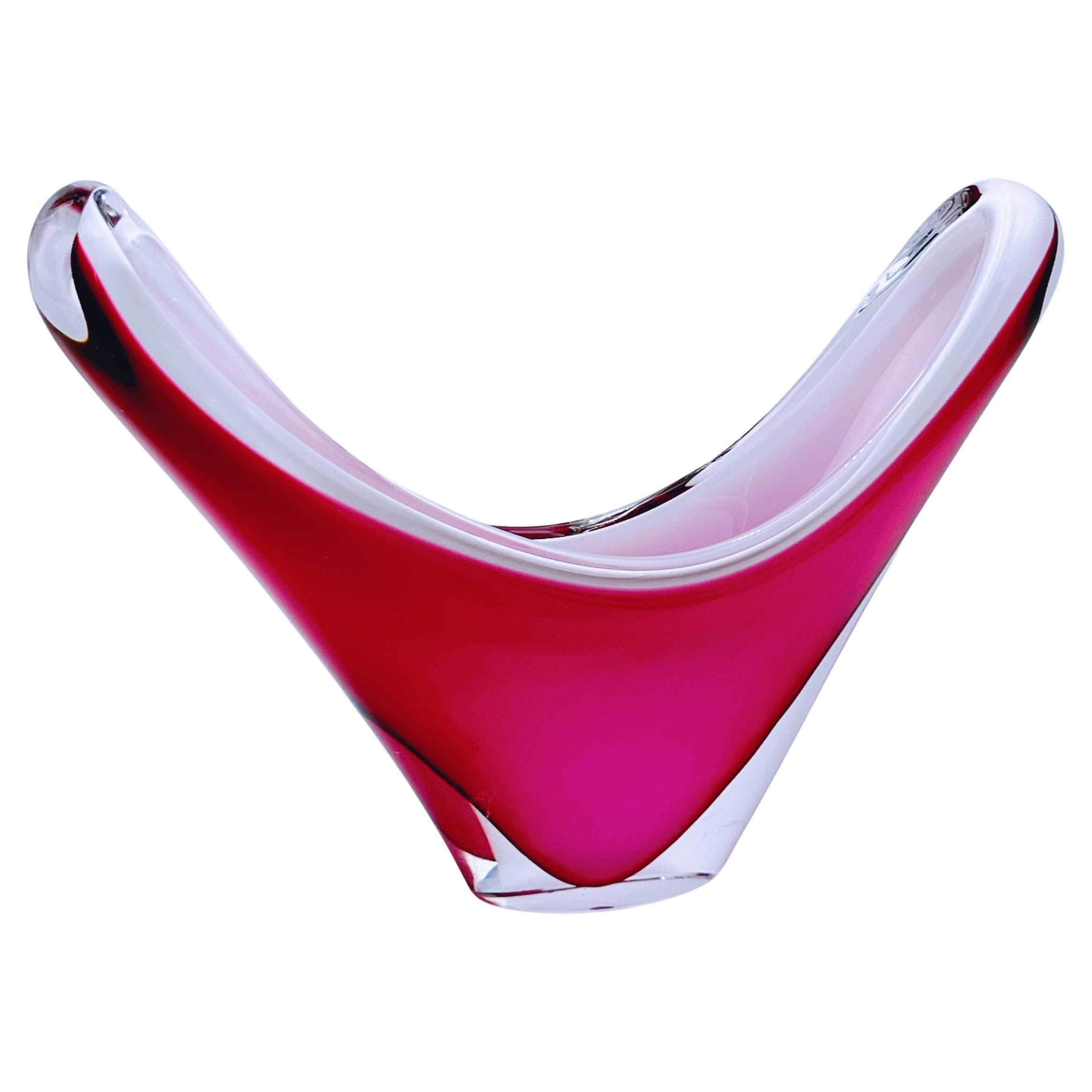 Paul Kedelv (1917-90) Vaso in vetro Flygsfors "Coquille" Swedish art glass, C.C. 1958 in vendita