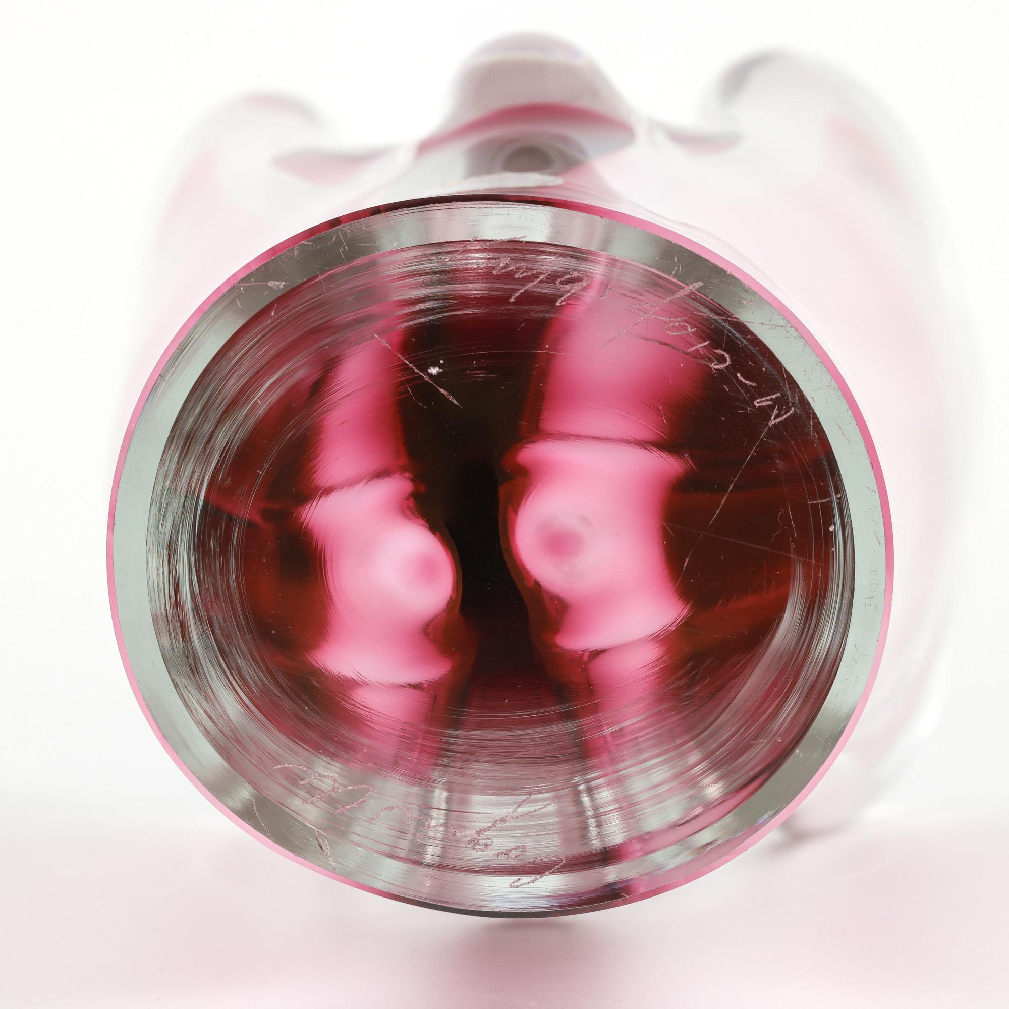 Paul Kedelv Flygsfors Glass Coquille Fantasia Jarrón de Swedish art glass en venta 7