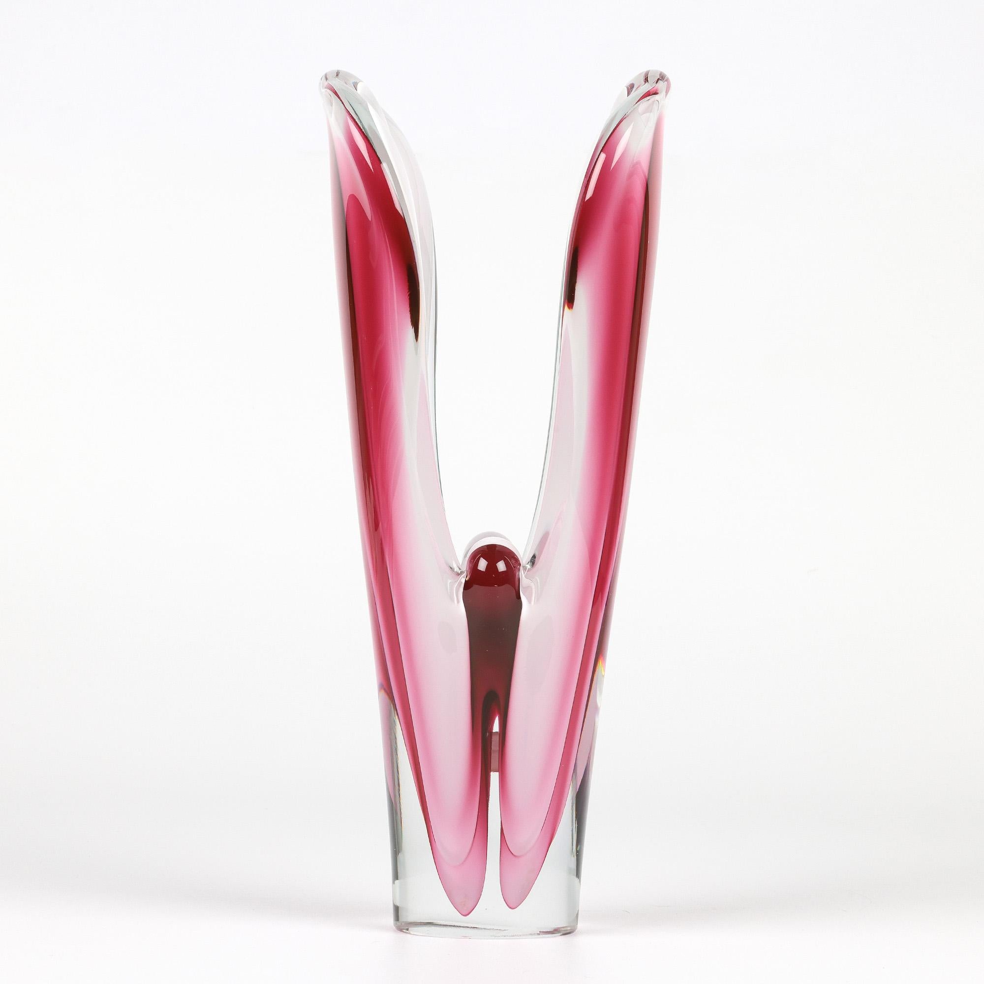 Paul Kedelv Flygsfors Glass Coquille Fantasia Jarrón de Swedish art glass en venta 8
