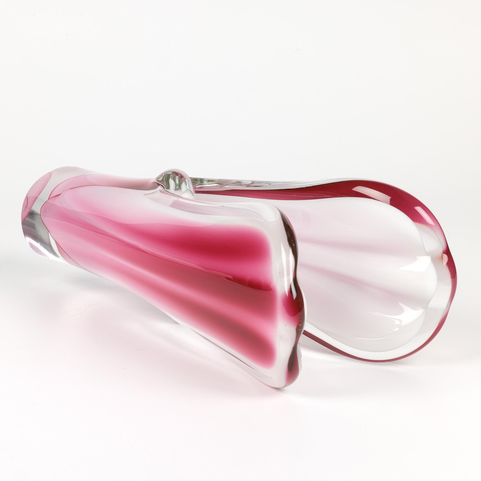 Paul Kedelv Flygsfors Glass Coquille Fantasia Jarrón de Swedish art glass en Bueno estado para la venta en Bishop's Stortford, Hertfordshire