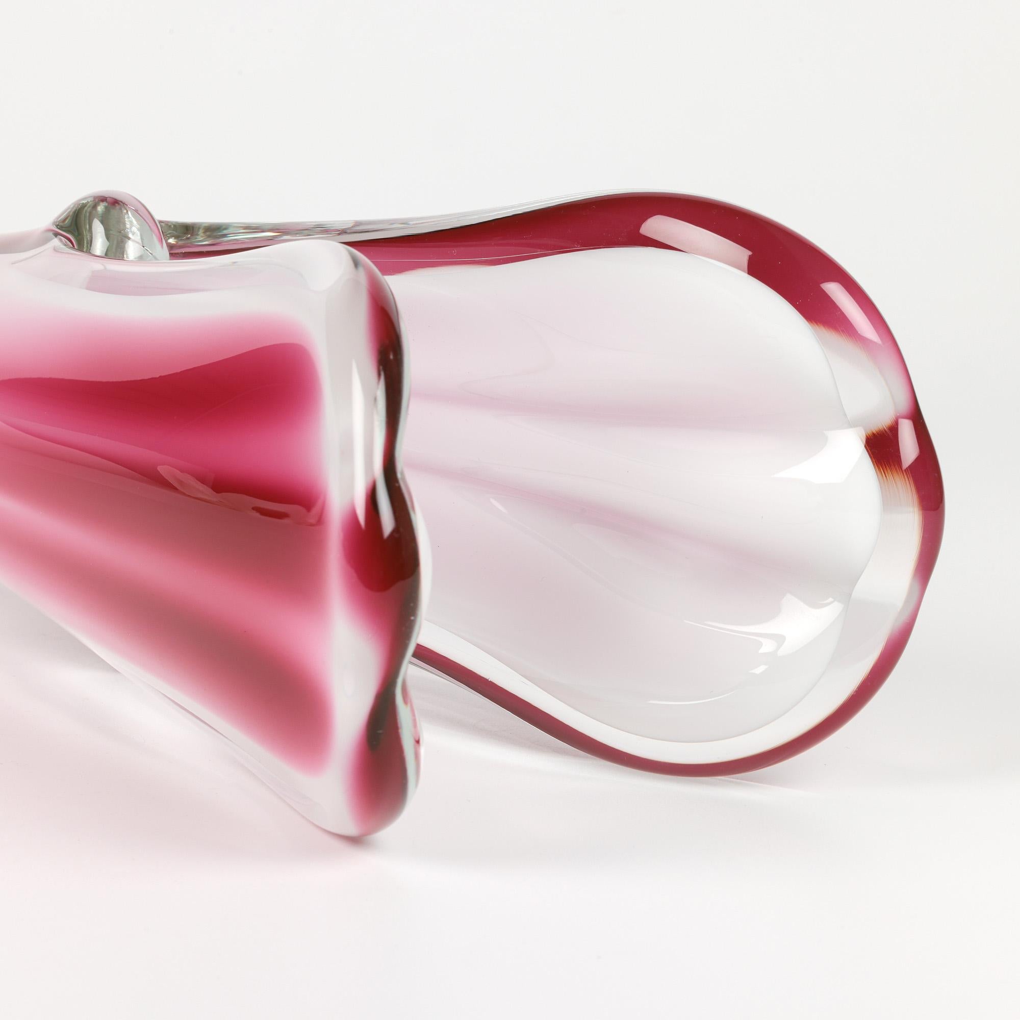 Paul Kedelv Flygsfors Glass Coquille Fantasia Jarrón de Swedish art glass Vidrio soplado en venta