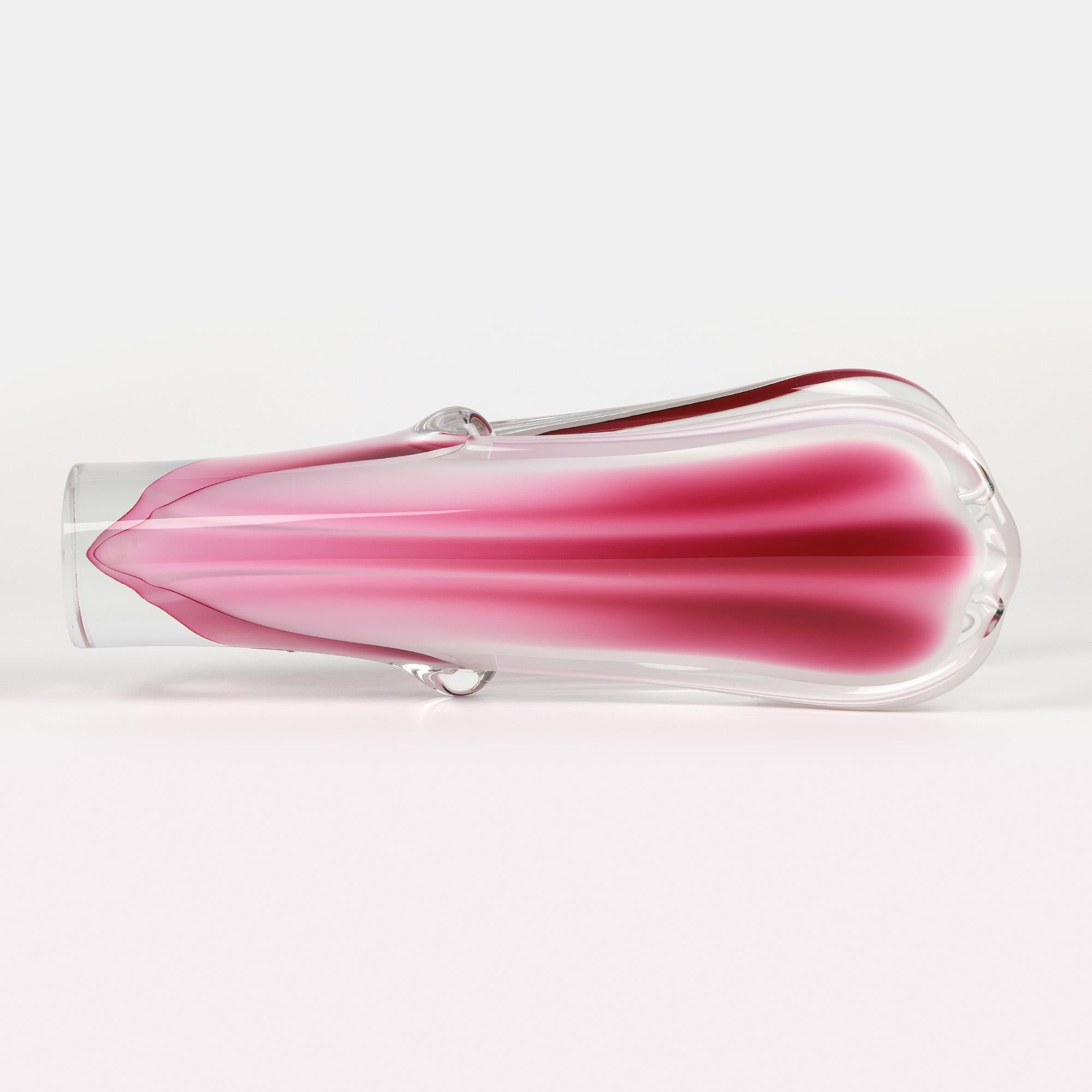 Paul Kedelv Flygsfors Glass Coquille Fantasia Jarrón de Swedish art glass en venta 1