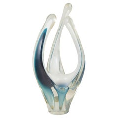 Paul Kedelv para Flygfors. Jarrón orgánico y escultural de vidrio artístico. "Coquille", 1955 Paul Kedelv para Flygfors. Jarrón orgánico y escultural de vidrio artístico. "Coquille", 1955