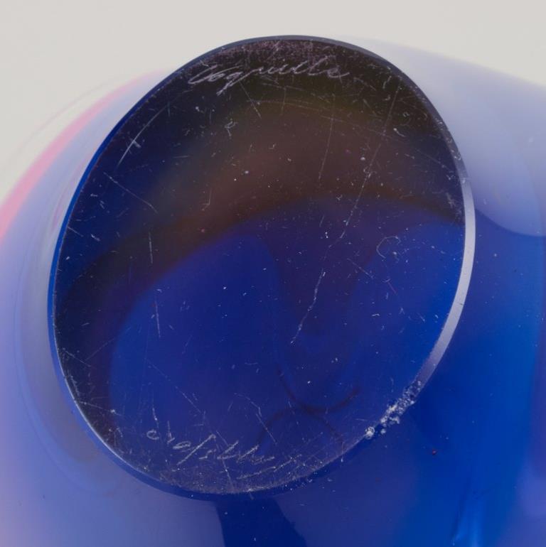 Paul Kedelv pour Flygsfors, Suède. Deux vases en verre d'art Coquille Fantasia. en vente 1