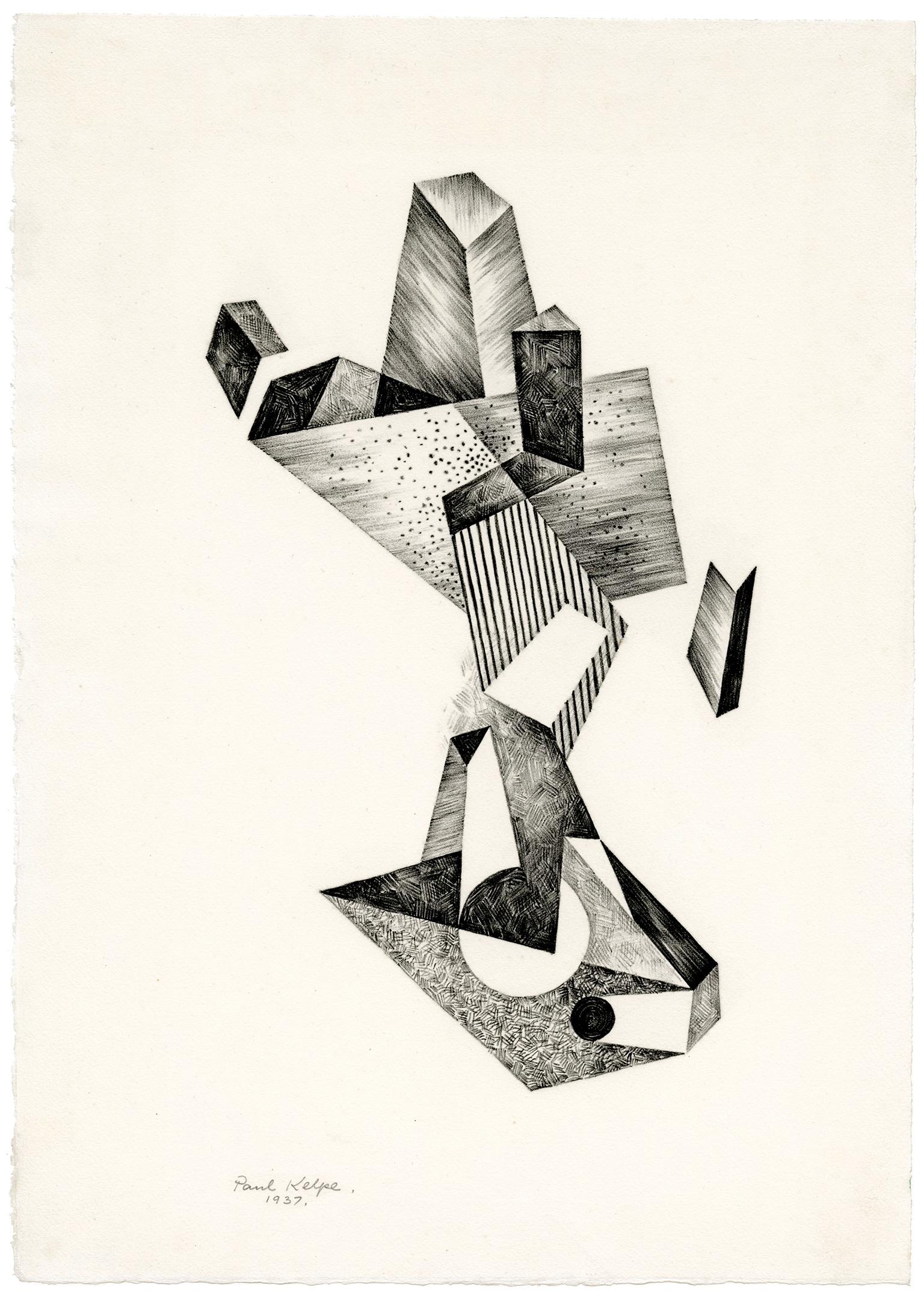 Constructivist Abstraction — 1930s Spacial Illusionism - Print by Paul Kelpe