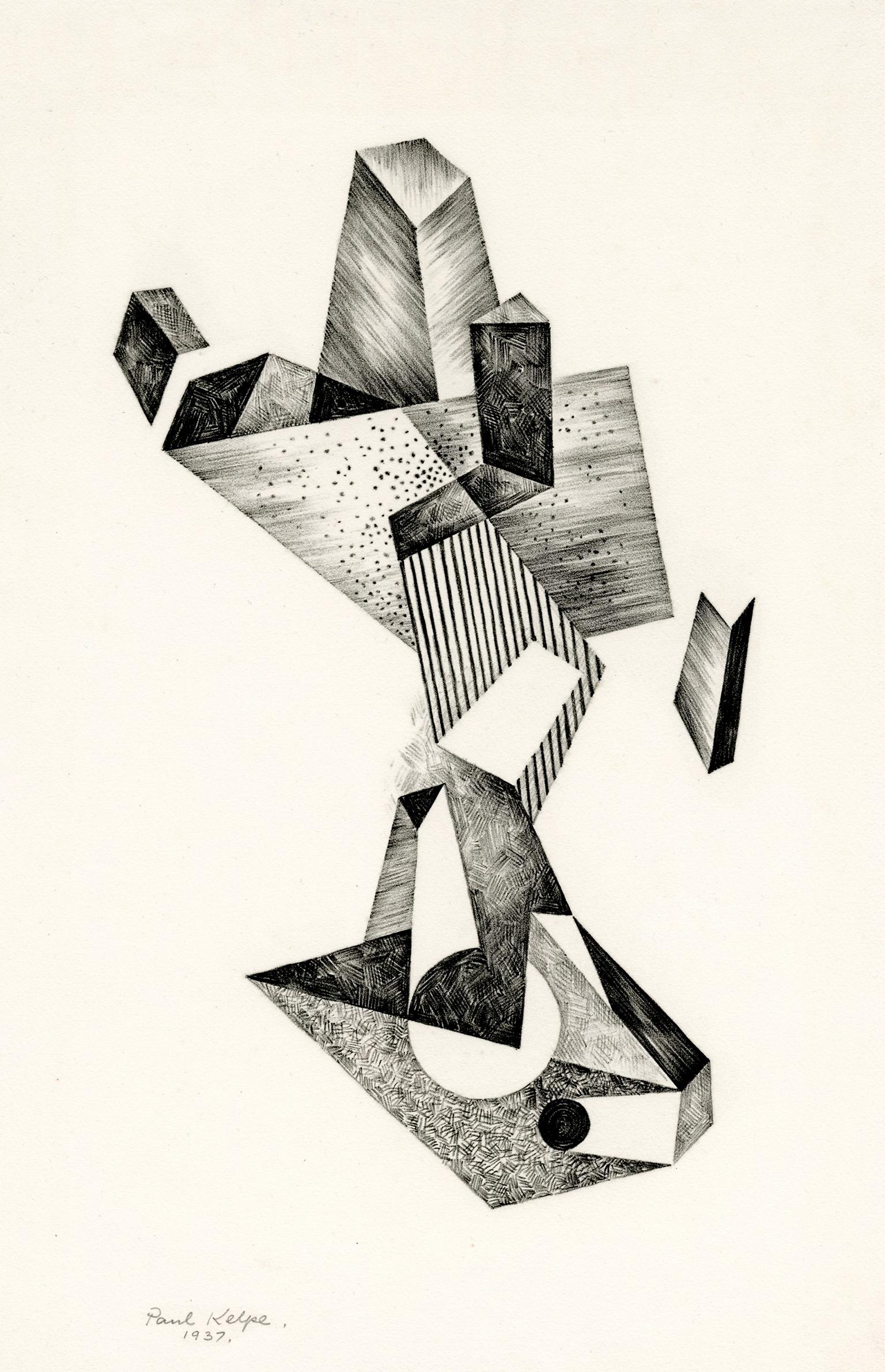 Paul Kelpe Abstract Print - Constructivist Abstraction — 1930s Spacial Illusionism
