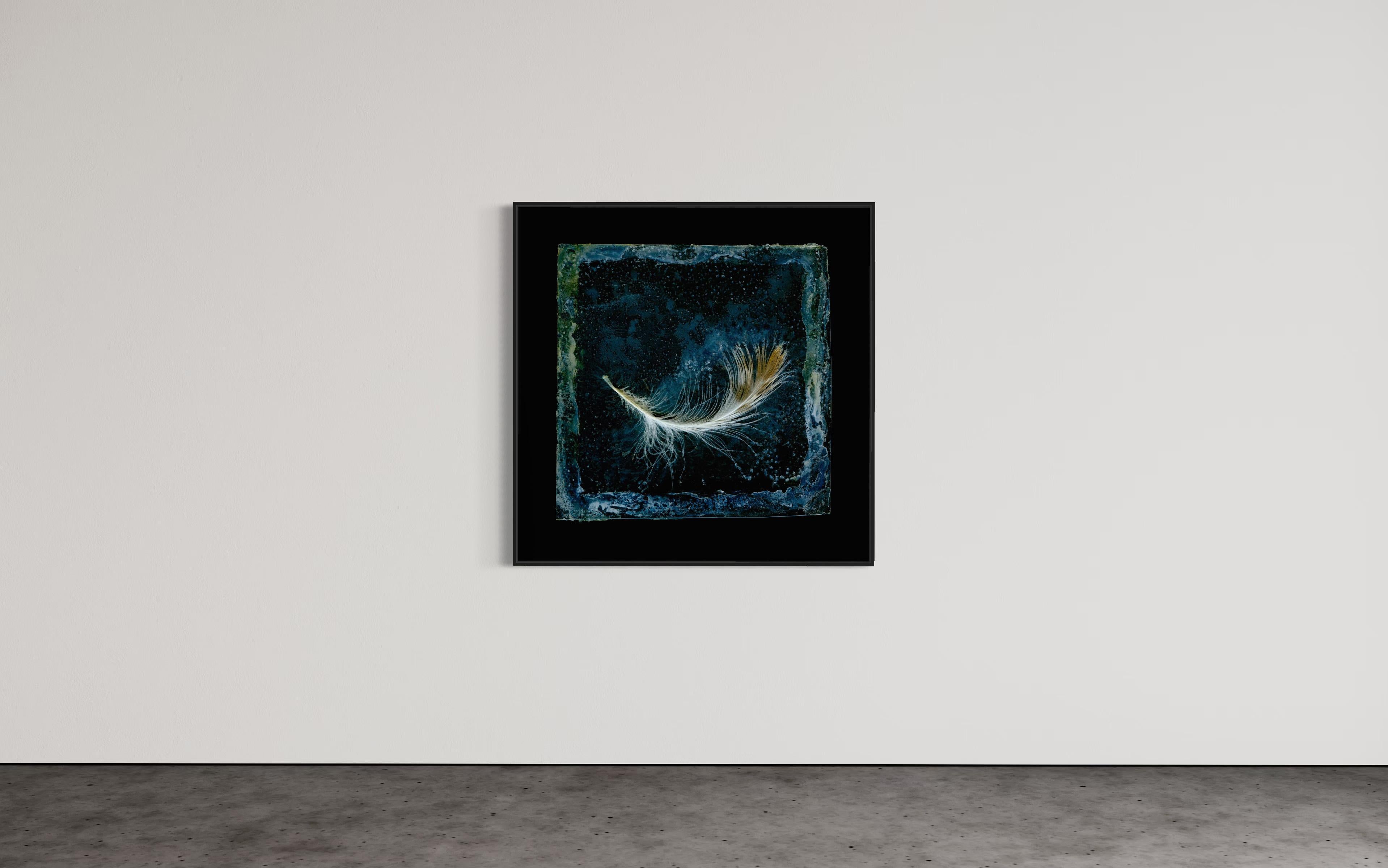 Sketch for a Down Feather Work, Uisken, Custom mounted and framed artwork - Print by Paul Kenny