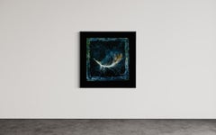 Floating Feather in the Midnight Sky, Medium size Photograph, Mounted and Framed