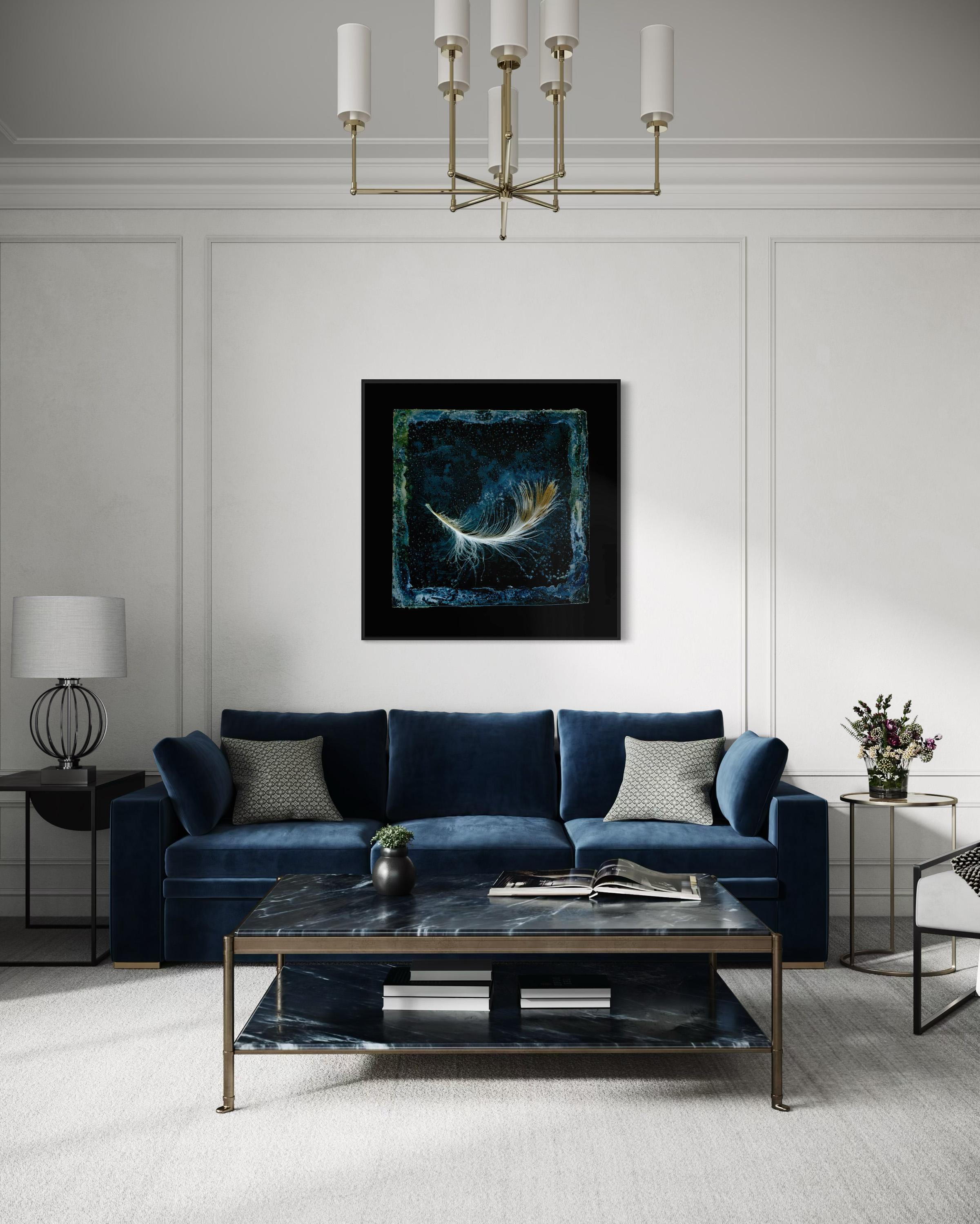 Sketch for a Down Feather Work, Uisken, Custom mounted and framed artwork For Sale 2