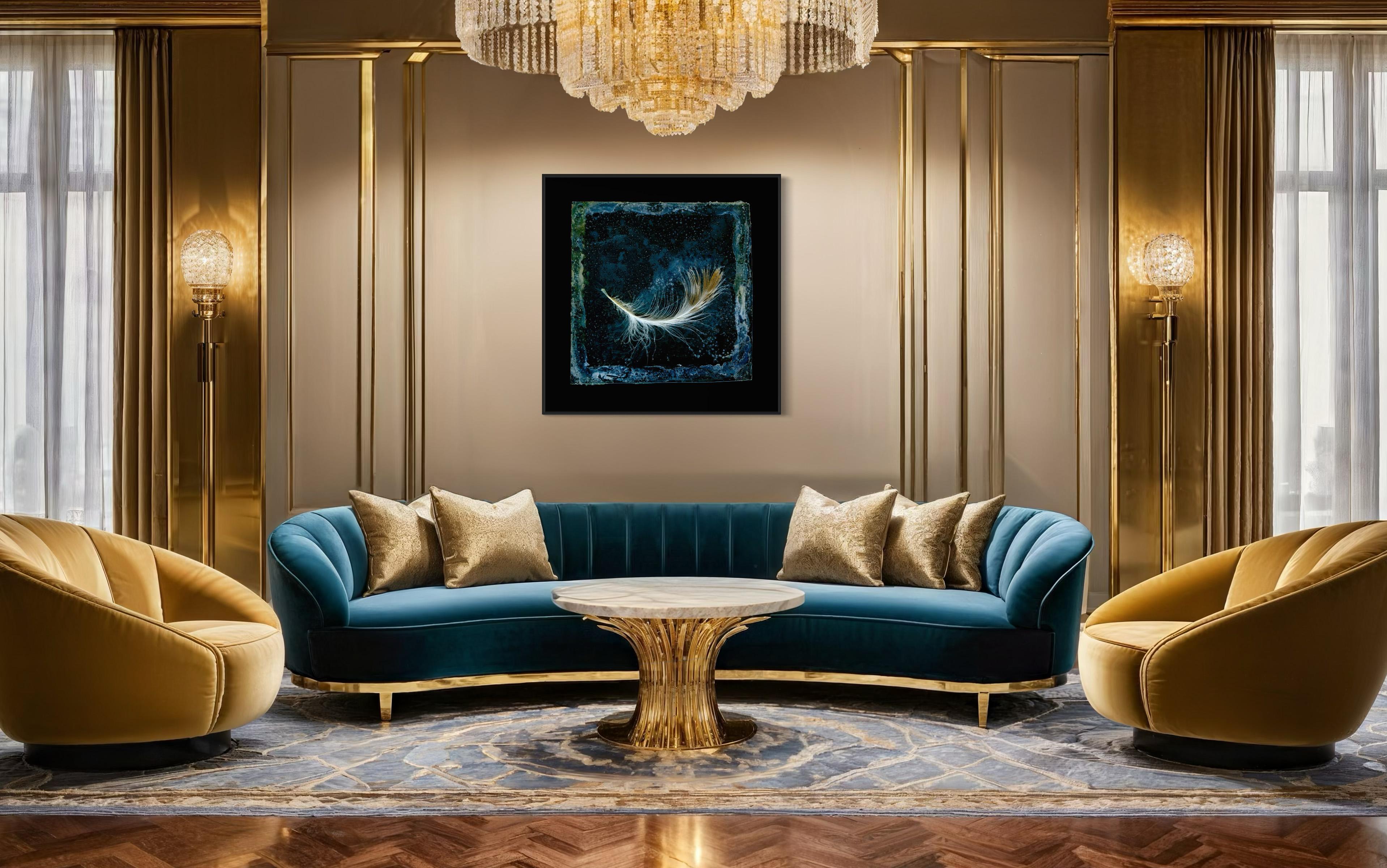 Sketch for a Down Feather Work, Uisken, Custom mounted and framed artwork For Sale 3