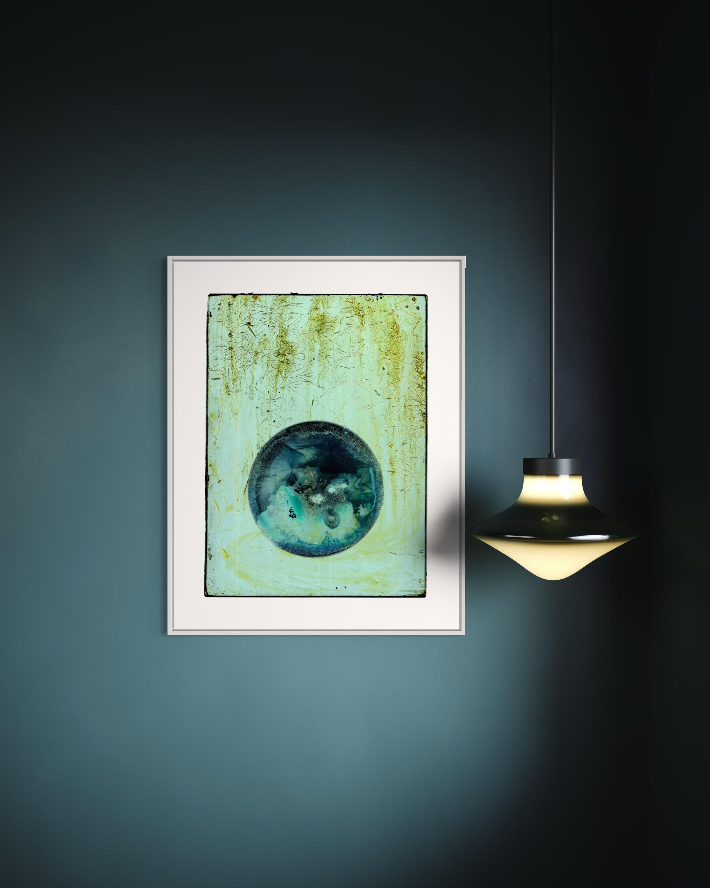 Blue Dot, Chemical Works, Abstract Print on Fine Art Paper - Abstract Impressionist Photograph by Paul Kenny