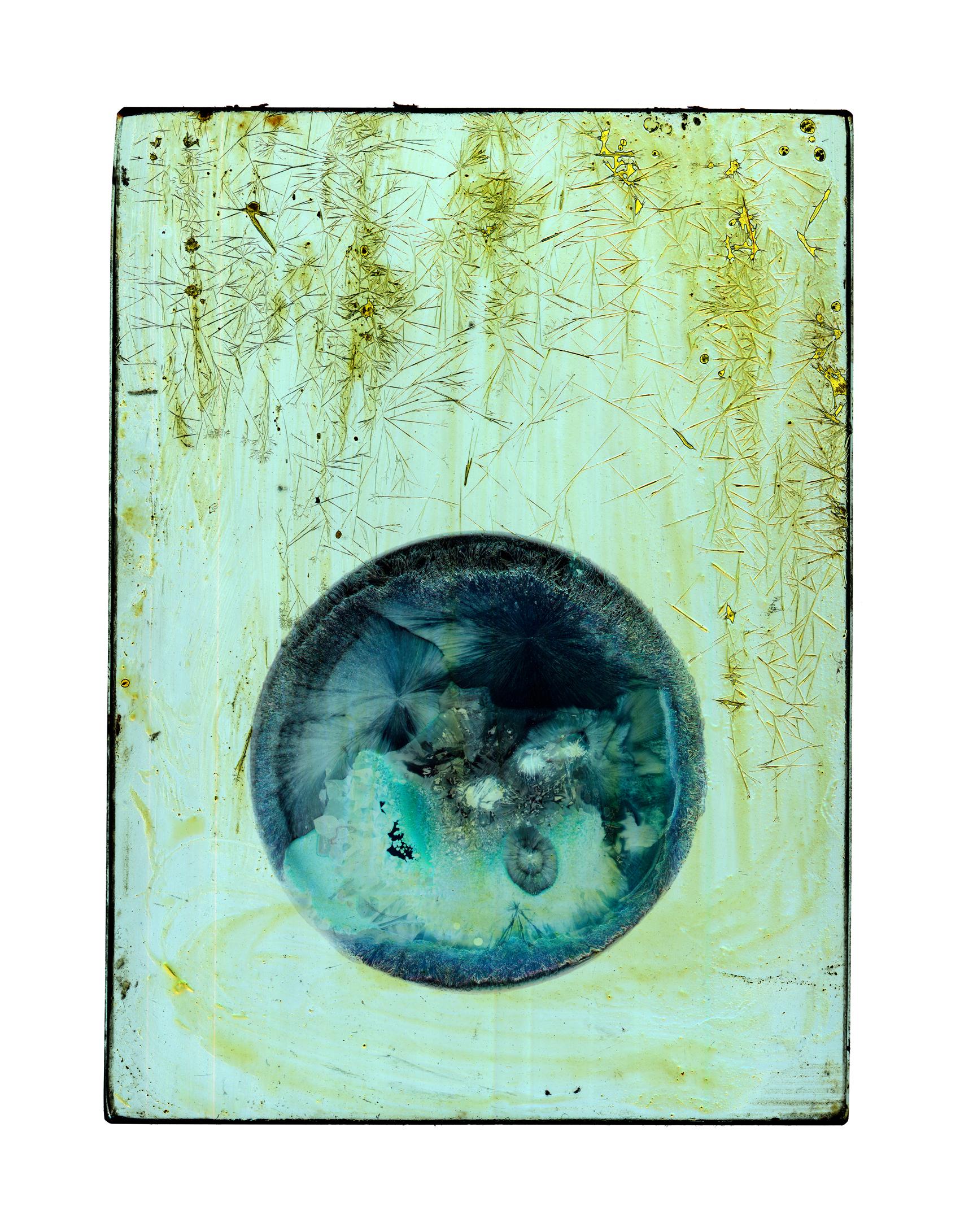 Paul Kenny Color Photograph - Blue Dot, Chemical Works, Abstract Print on Fine Art Paper