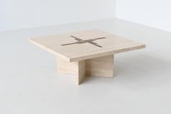 Paul Kingma Artwork coffee table in travertin The Netherlands 1980