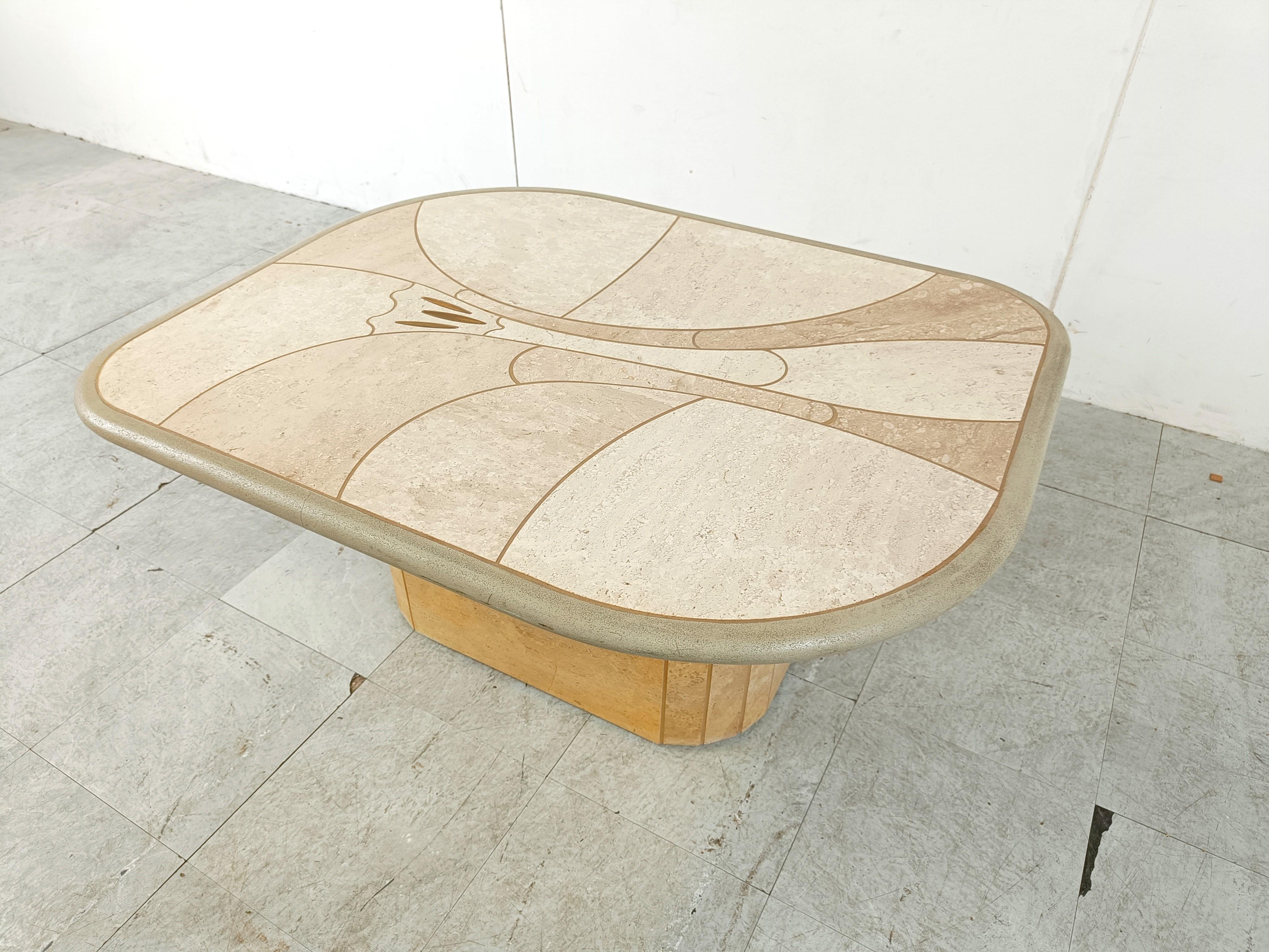 Brutalist Paul Kingma attributed coffee table, 1980s For Sale